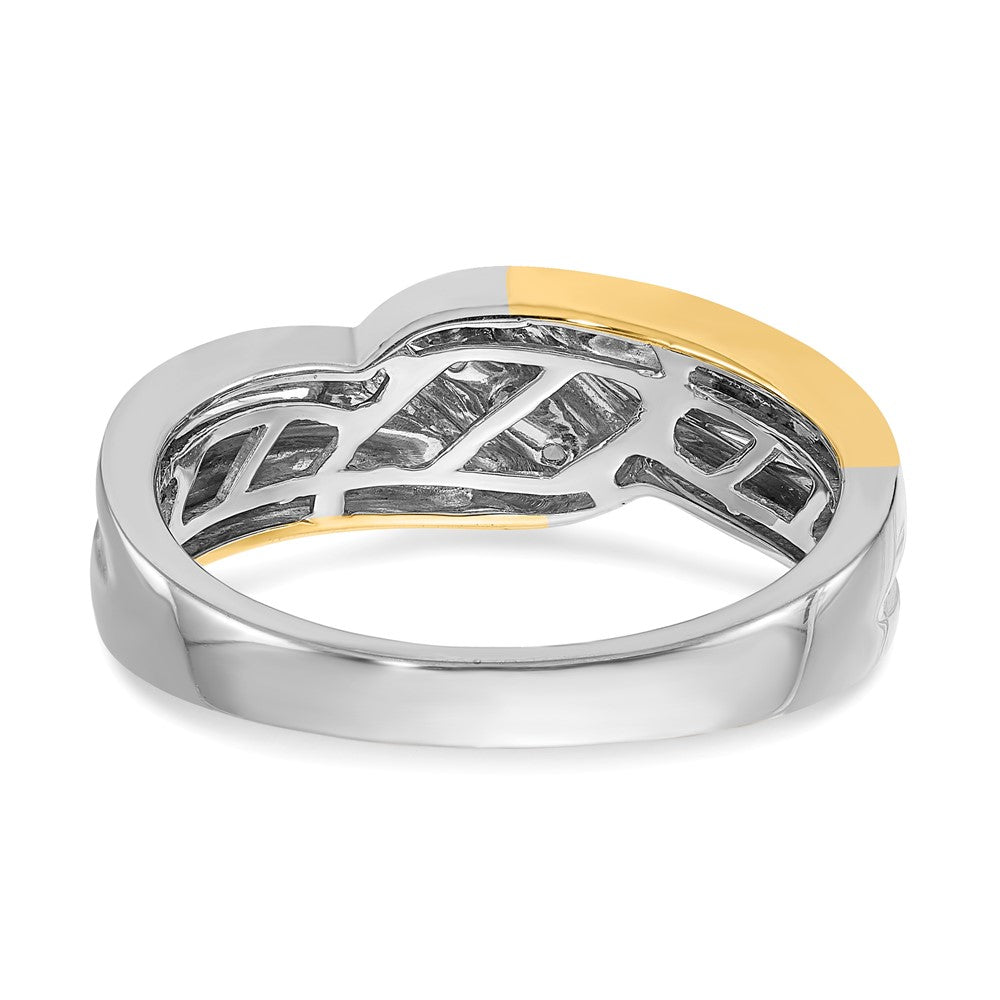 14k White & Yellow Gold Real Diamond Men's Ring