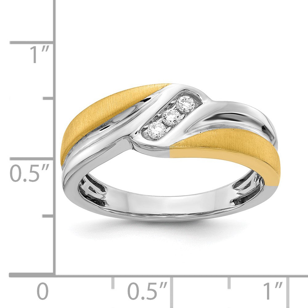 14k White & Yellow Gold Real Diamond Men's Ring