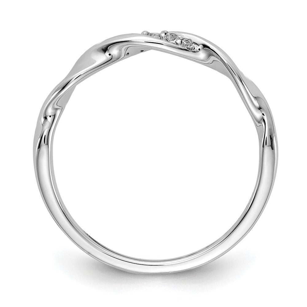 14K White Gold Diamond Fancy Twist Ring