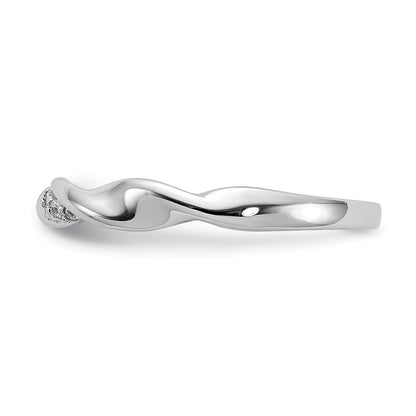 14K White Gold Diamond Fancy Twist Ring