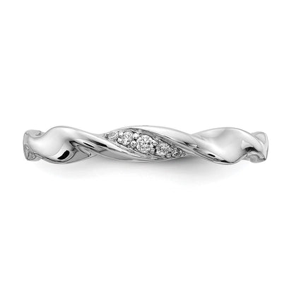 14K White Gold Diamond Fancy Twist Ring