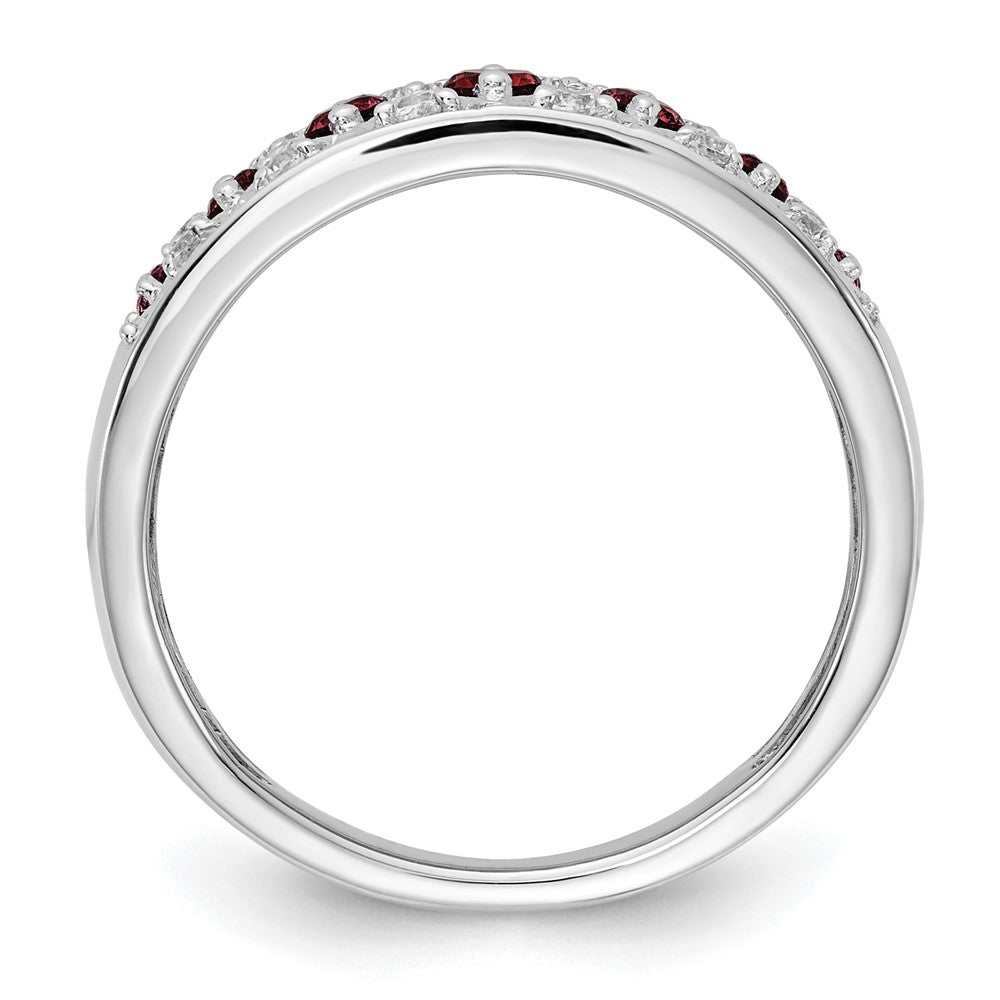 14k White Gold 1/5 Ct. Lab Grown Diamond VS/SI+ G+ and Lab Created Ruby Fancy Ring