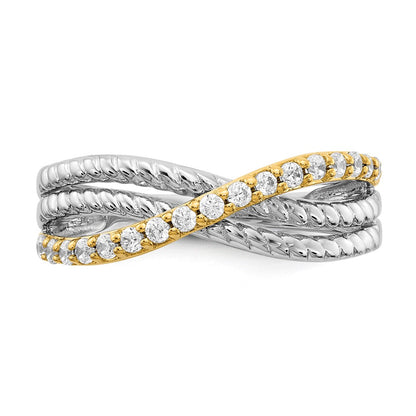 14K Two Tone Diamond Fancy Ring