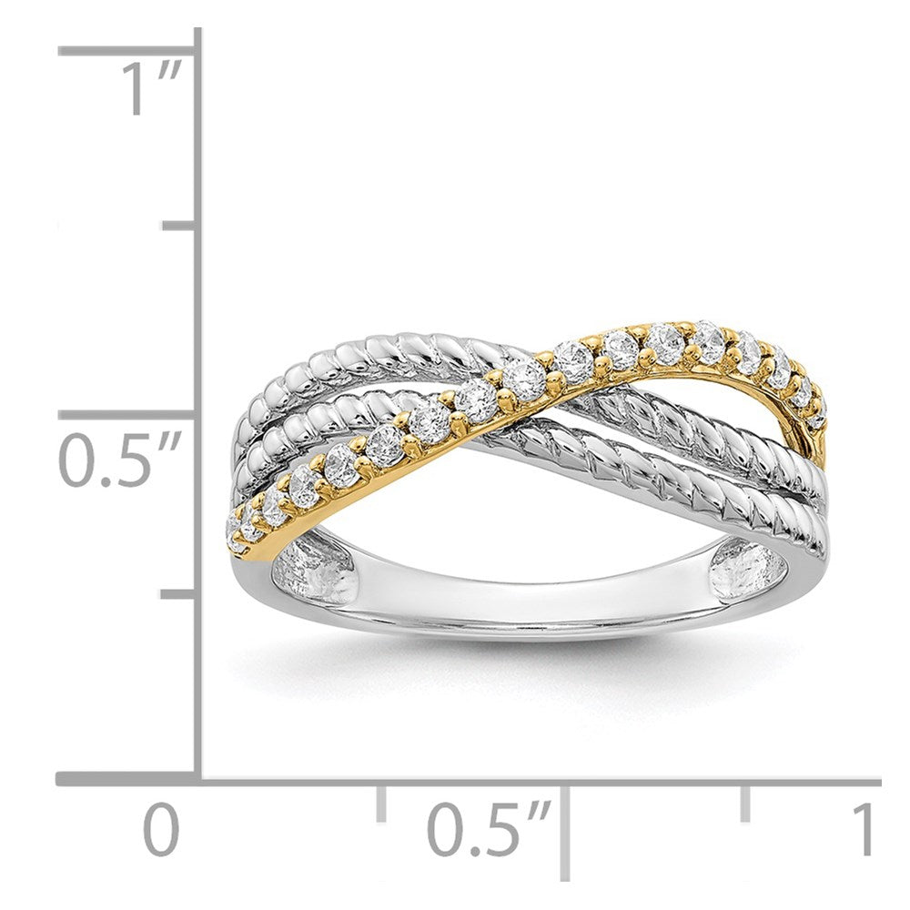 14K Two Tone Diamond Fancy Ring