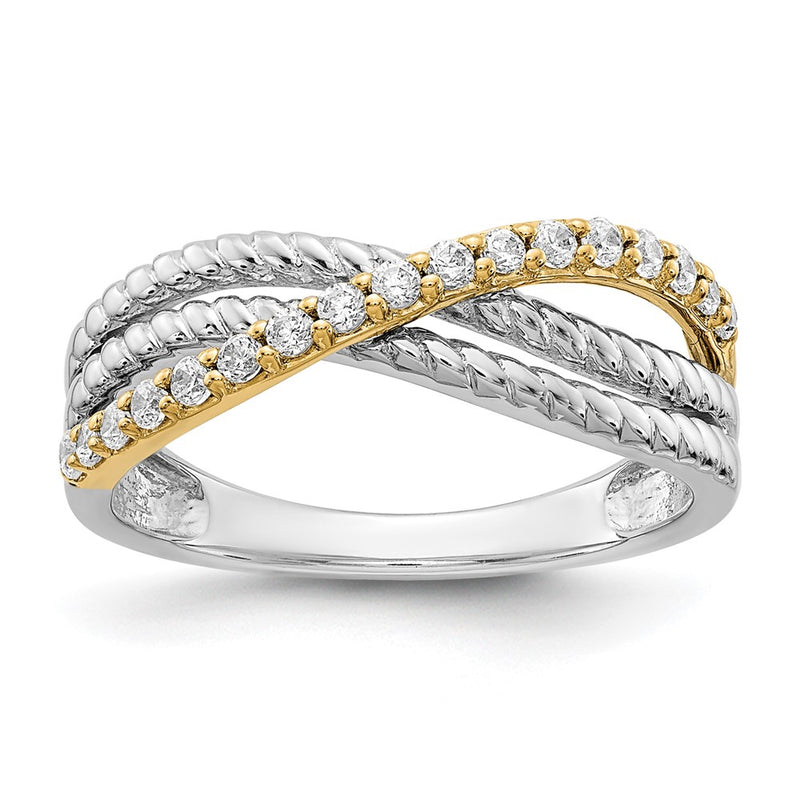 14K Two Tone Diamond Fancy Ring