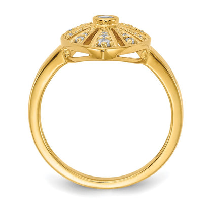 14K Yellow Gold Diamond Vintage Ring
