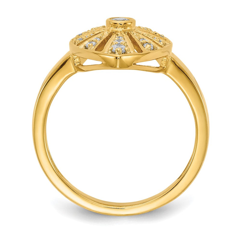 14K Yellow Gold Diamond Vintage Ring