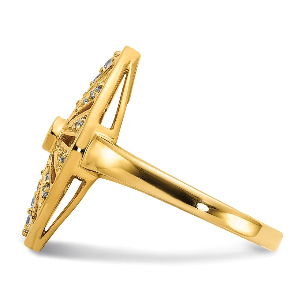 14K Yellow Gold Diamond Vintage Ring