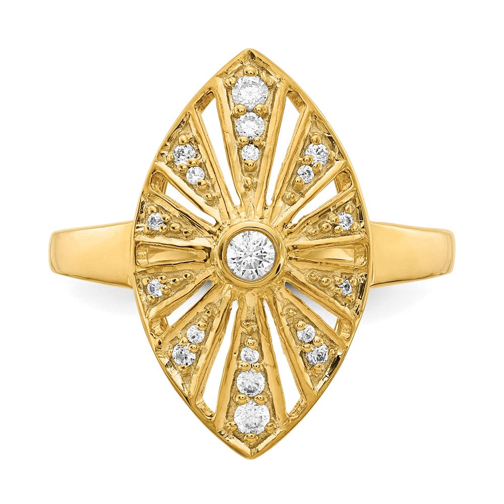 14K Yellow Gold Diamond Vintage Ring