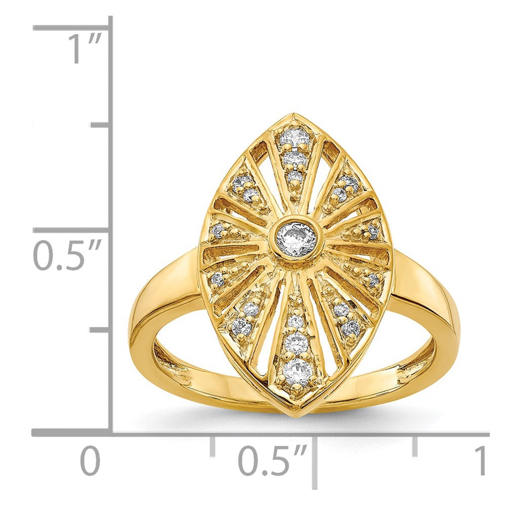 14K Yellow Gold Diamond Vintage Ring