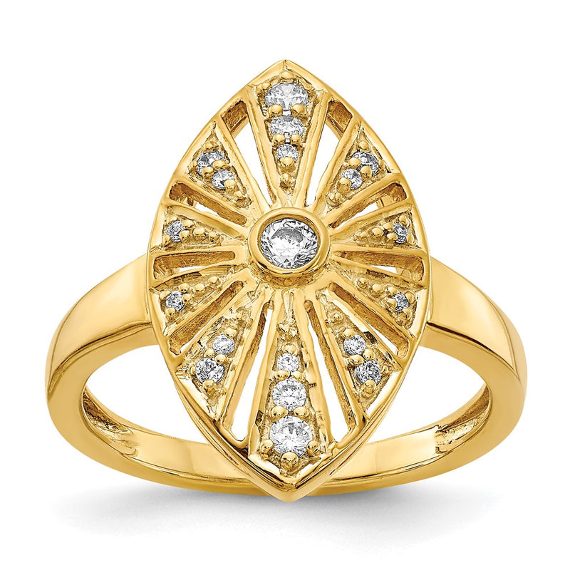 14K Yellow Gold Diamond Vintage Ring