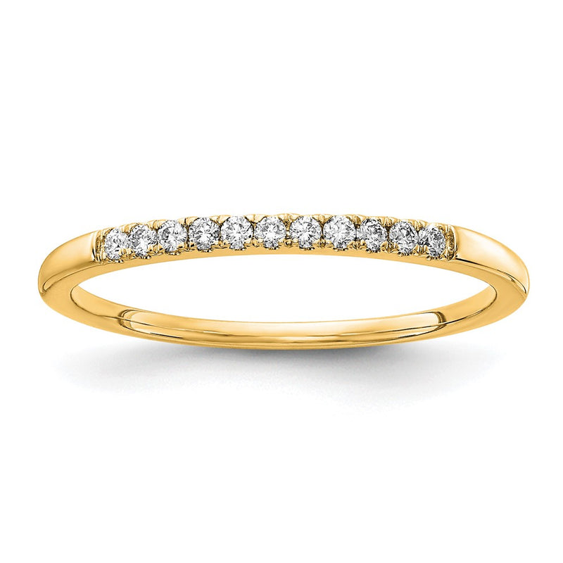 14k Yellow Gold 1/10 Ct. Lab Grown Diamond VS/SI+ G+ Wedding Band Ring