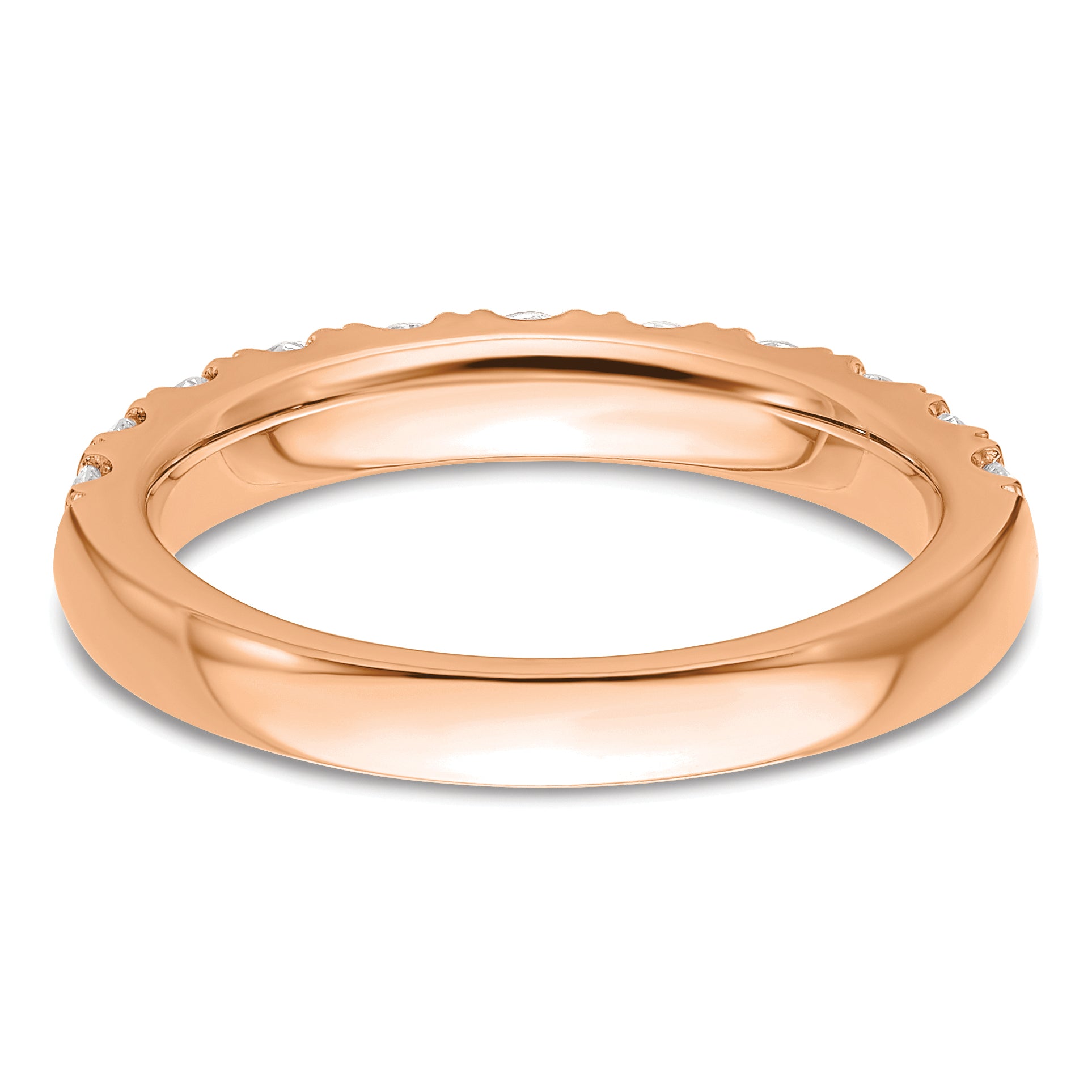 14k Rose Gold 1 Ct. Lab Grown Diamond VS/SI+ G+ Wedding Band Ring