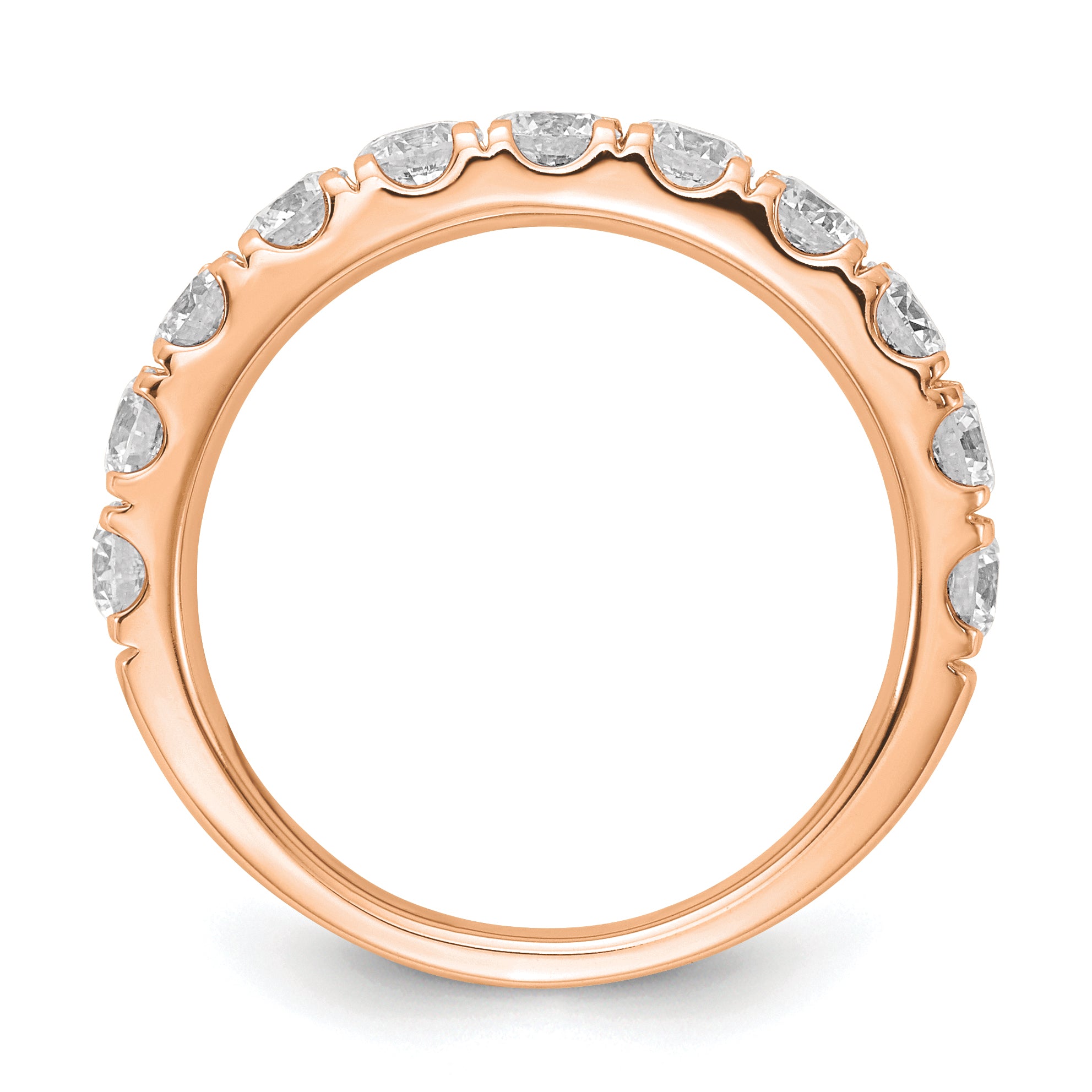 14k Rose Gold 1 1/2 Ct. Lab Grown Diamond VS/SI+ G+ Wedding Band Ring