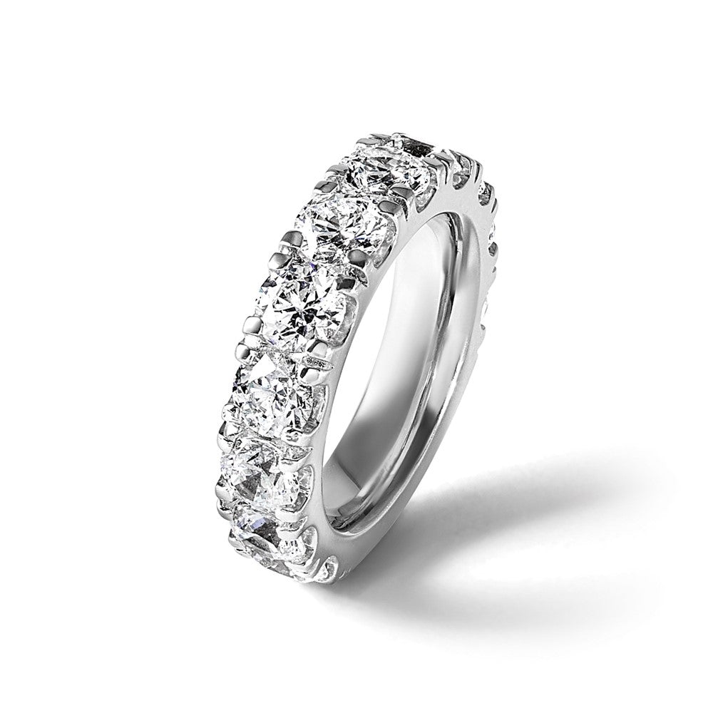 14K White Gold 5 1/3 carat Lab Grown Diamond VS/SI+ G+ Complete Wedding Band Ring