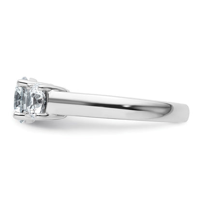 14k White Gold 2 Ct. Certified Lab Grown Diamond VS/SI+ G+ Three Stone Complete Engagement Ring