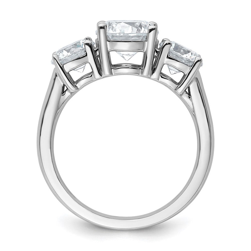 14K White Gold 3 carat Certified Lab Grown Diamond VS/SI+ G+ Three Stone Complete Engagement Ring