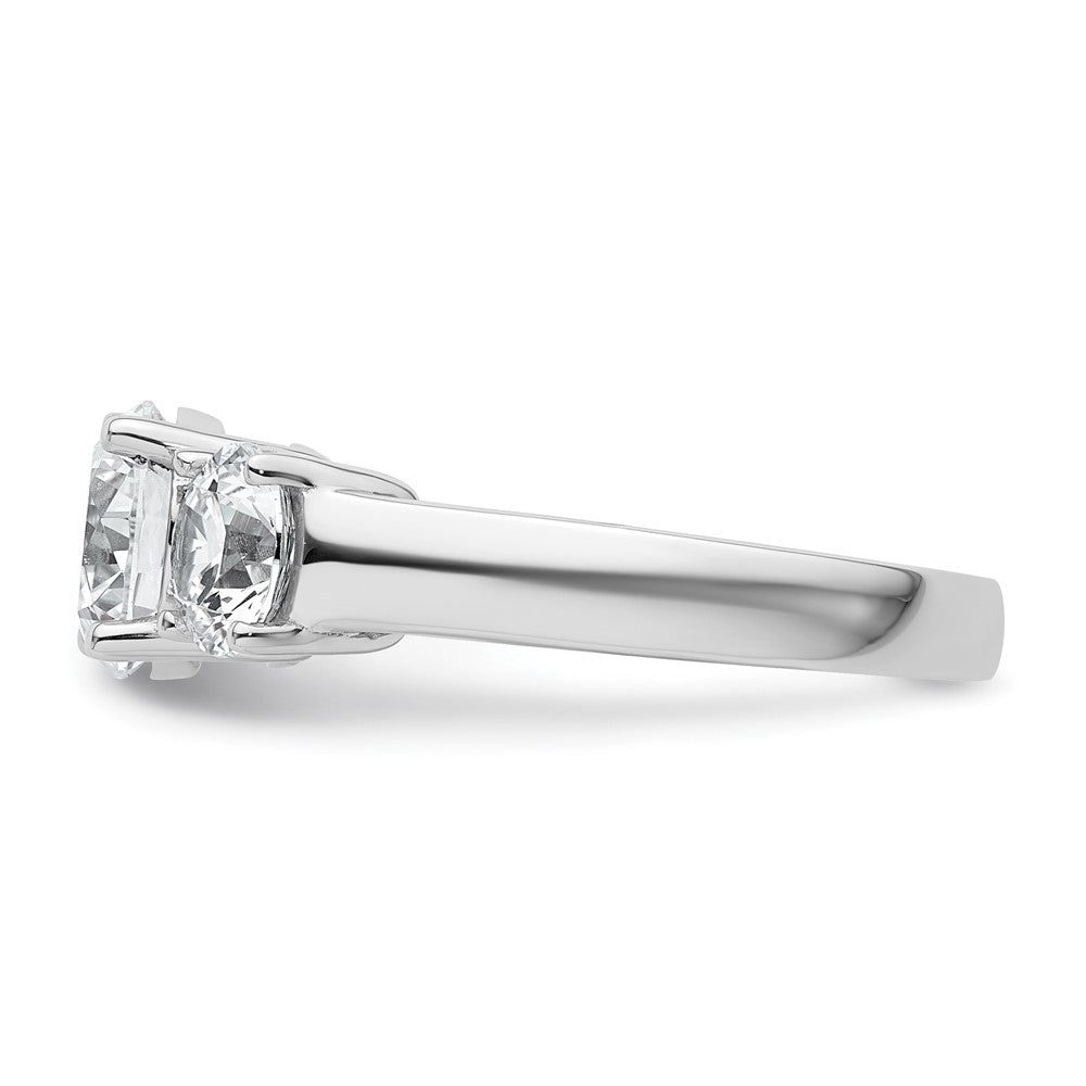 14K White Gold 3 carat Certified Lab Grown Diamond VS/SI+ G+ Three Stone Complete Engagement Ring