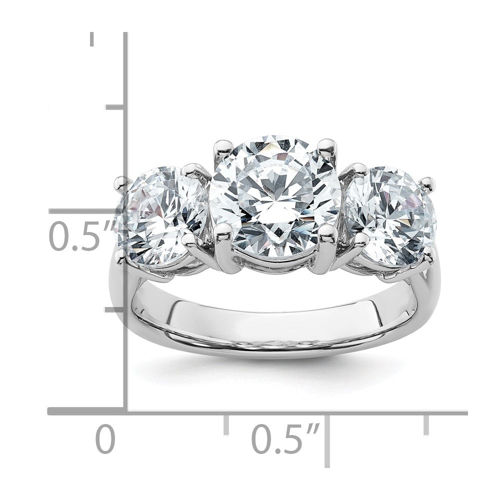 14k White Gold 4 Ct. Lab Grown Diamond VS/SI+ G+ Three Stone Engagement Ring
