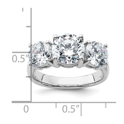 14k White Gold 4 Ct. Lab Grown Diamond VS/SI+ G+ Three Stone Engagement Ring
