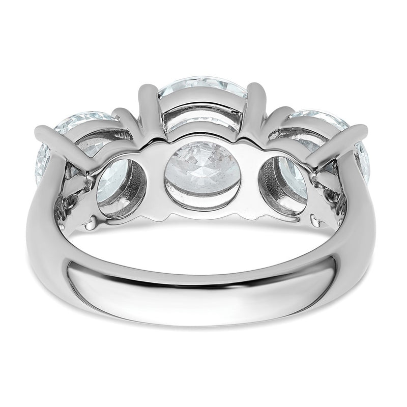 14K White Gold 5 carat Certified Lab Grown Diamond VS+ F+ Three Stone Complete Engagement Ring