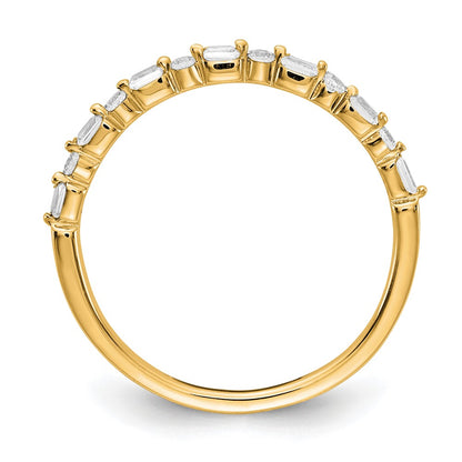 14K Yellow Gold Fancy Diamond Wedding Band Ring