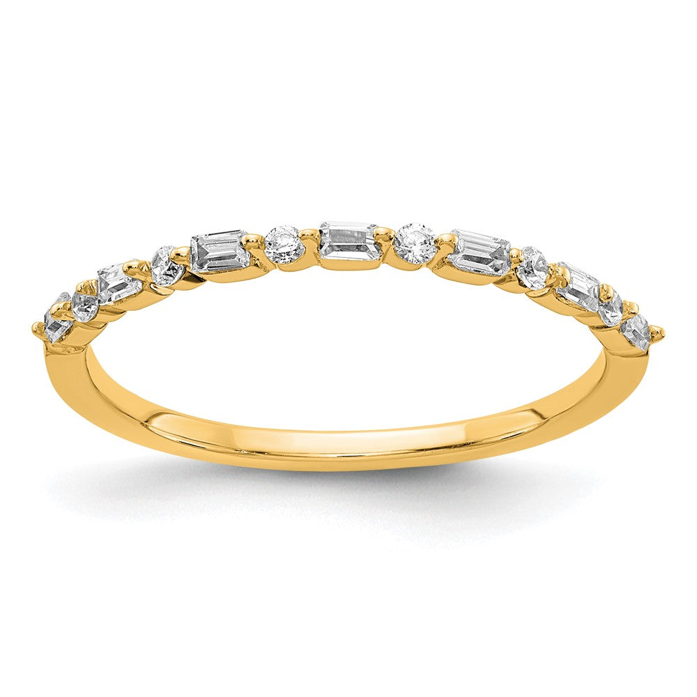 14K Yellow Gold Fancy Diamond Wedding Band Ring