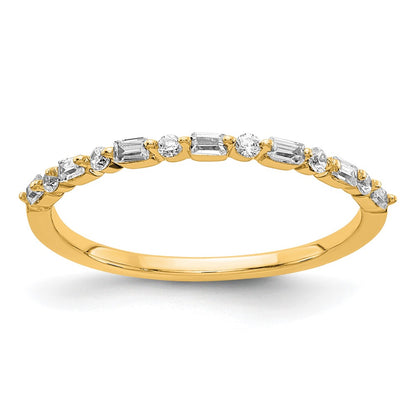 14K Yellow Gold Fancy Diamond Wedding Band Ring