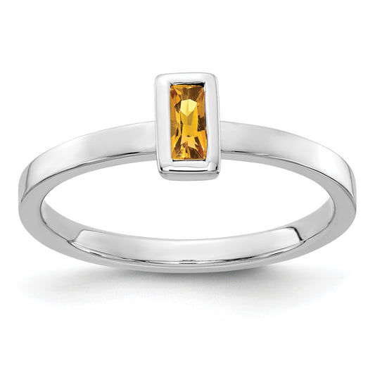 14K White Gold Citrine Ring