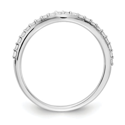 14K White Gold Curved Diamond Ring