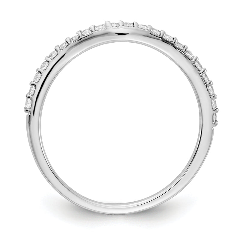 14K White Gold Curved Diamond Ring