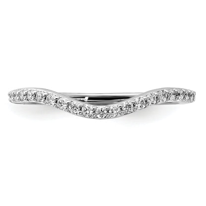14K White Gold Curved Diamond Ring
