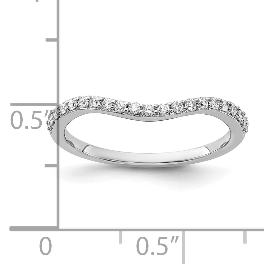 14K White Gold Curved Diamond Ring