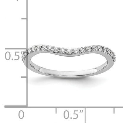 14K White Gold Curved Diamond Ring
