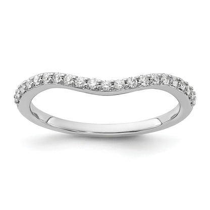 14K White Gold Curved Diamond Ring