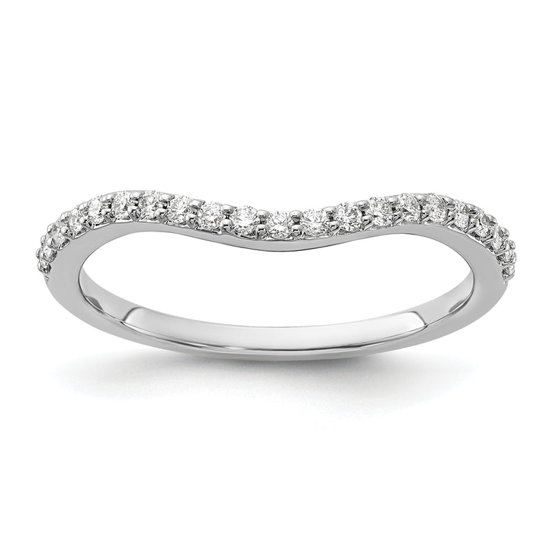 14K White Gold Curved Diamond Ring