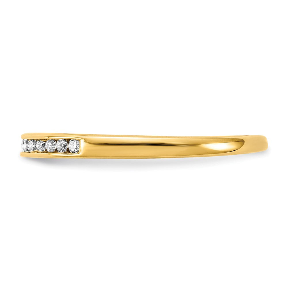 14K Yellow Gold 1/10 Carat Lab Grown Diamond Vs+ F+ Complete Channel Set Band