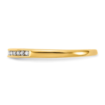14K Yellow Gold 1/10 Carat Lab Grown Diamond Vs+ F+ Complete Channel Set Band