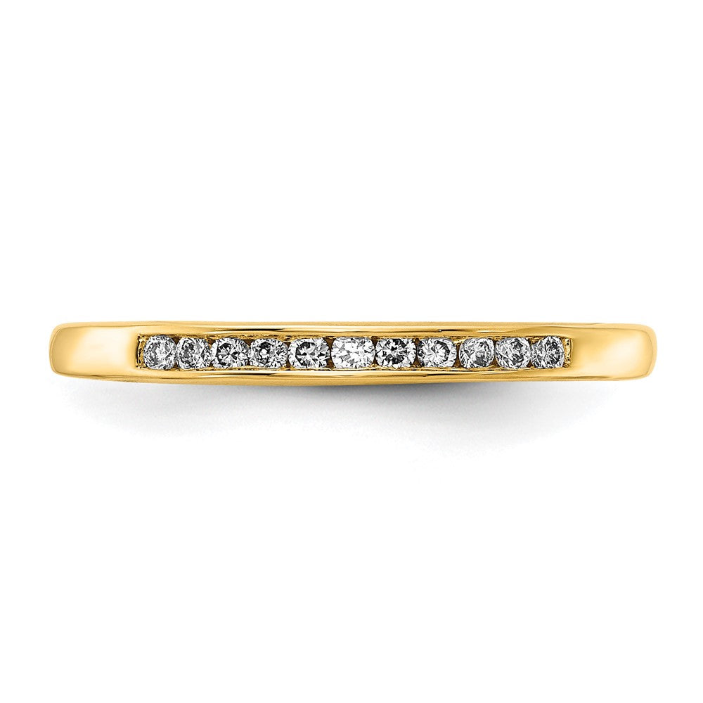 14K Yellow Gold 1/10 Carat Lab Grown Diamond Vs+ F+ Complete Channel Set Band