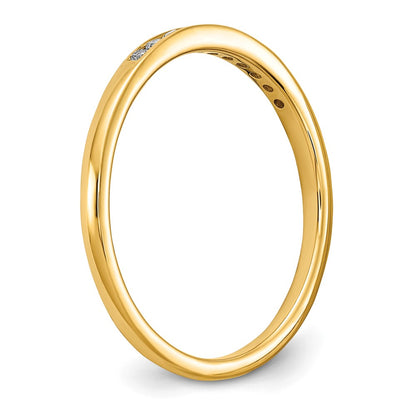 14K Yellow Gold 1/10 Carat Lab Grown Diamond Vs+ F+ Complete Channel Set Band