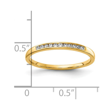 14K Yellow Gold 1/10 Carat Lab Grown Diamond Vs+ F+ Complete Channel Set Band