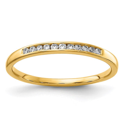 14K Yellow Gold 1/10 Carat Lab Grown Diamond Vs+ F+ Complete Channel Set Band