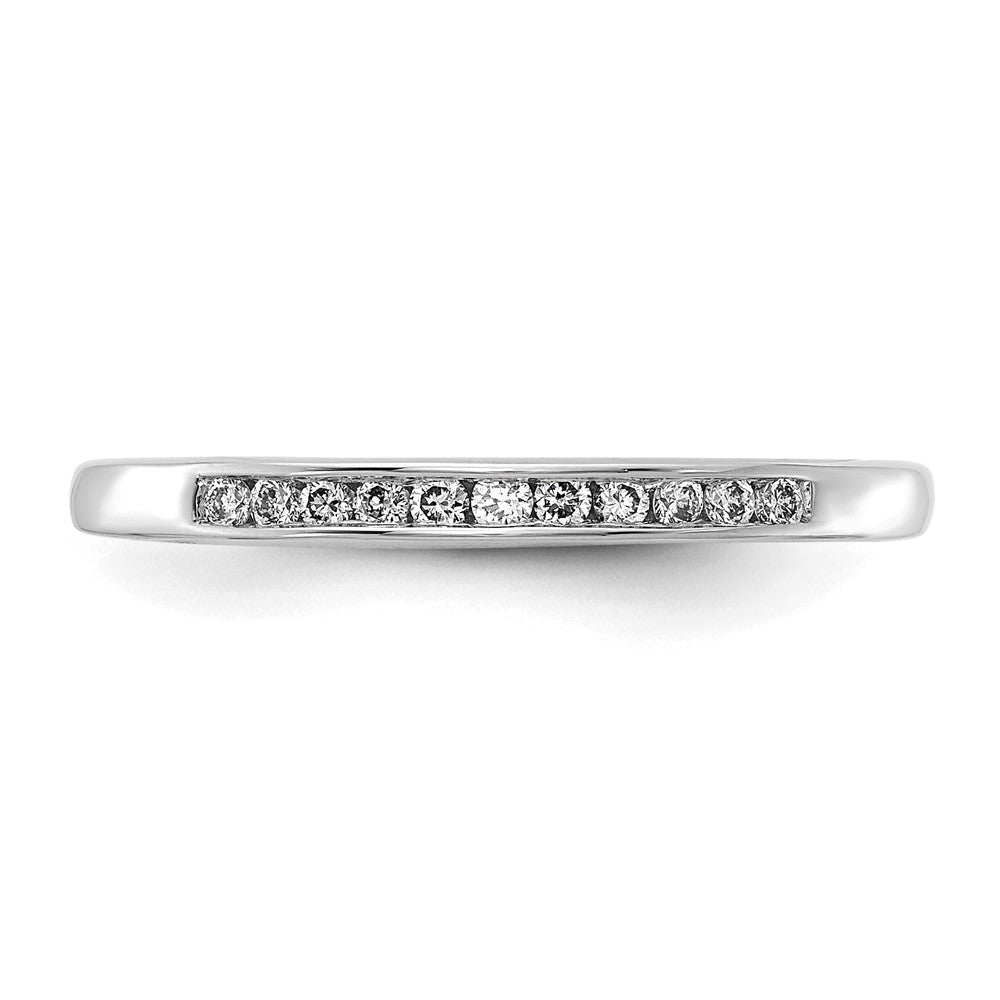 14K White Gold 1/10 carat Lab Grown Diamond VS+ F+ Complete Channel Set Wedding Band Ring
