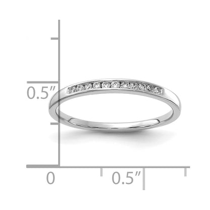 14K White Gold 1/10 carat Lab Grown Diamond VS+ F+ Complete Channel Set Wedding Band Ring