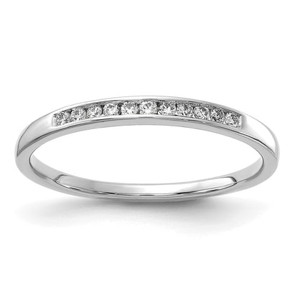 14K White Gold 1/10 carat Lab Grown Diamond VS+ F+ Complete Channel Set Wedding Band Ring