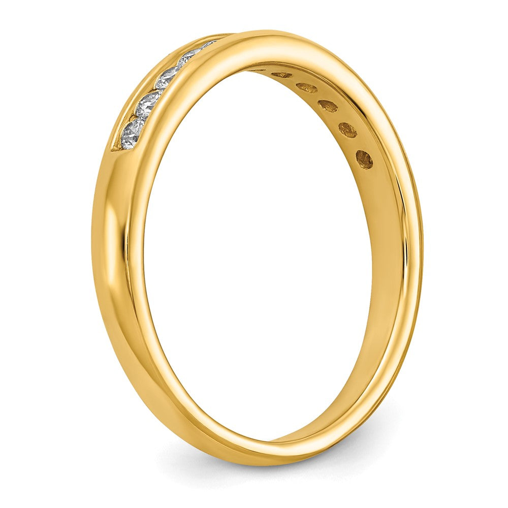 14K Yellow Gold 1/3 carat Lab Grown Diamond VS+ F+ Complete Channel Set Wedding Band Ring