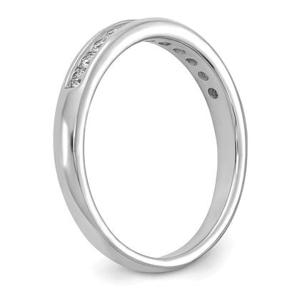 14K White Gold 1/3 carat Lab Grown Diamond VS+ F+ Complete Channel Set Wedding Band Ring