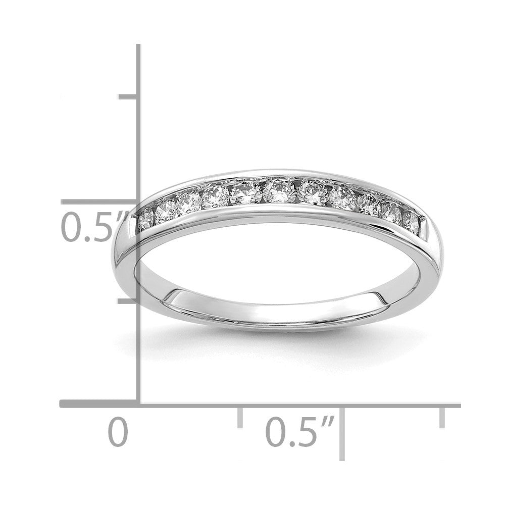 14K White Gold 1/3 carat Lab Grown Diamond VS+ F+ Complete Channel Set Wedding Band Ring