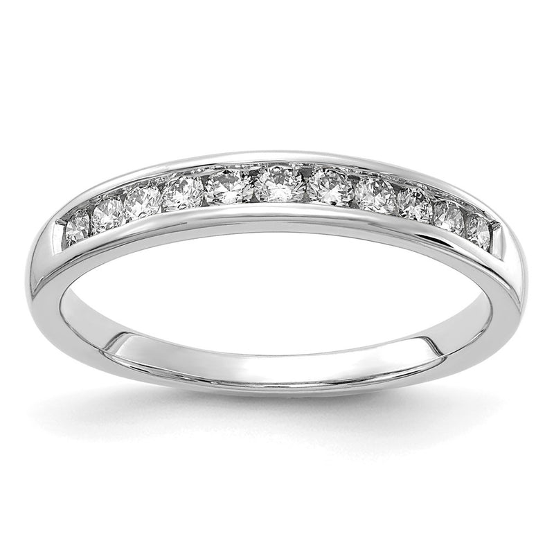 14K White Gold 1/3 carat Lab Grown Diamond VS+ F+ Complete Channel Set Wedding Band Ring