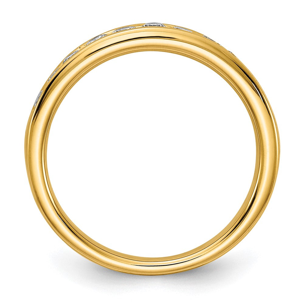 14K Yellow Gold 1/5 carat Lab Grown Diamond VS+ F+ Complete Channel Set Wedding Band Ring